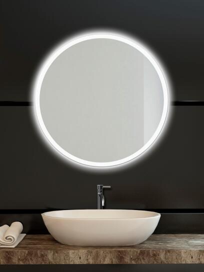 Zrcadlo kruh kulaté ⌀ 80 cm LED podsvícení okraj MOONLIGHT RONDE